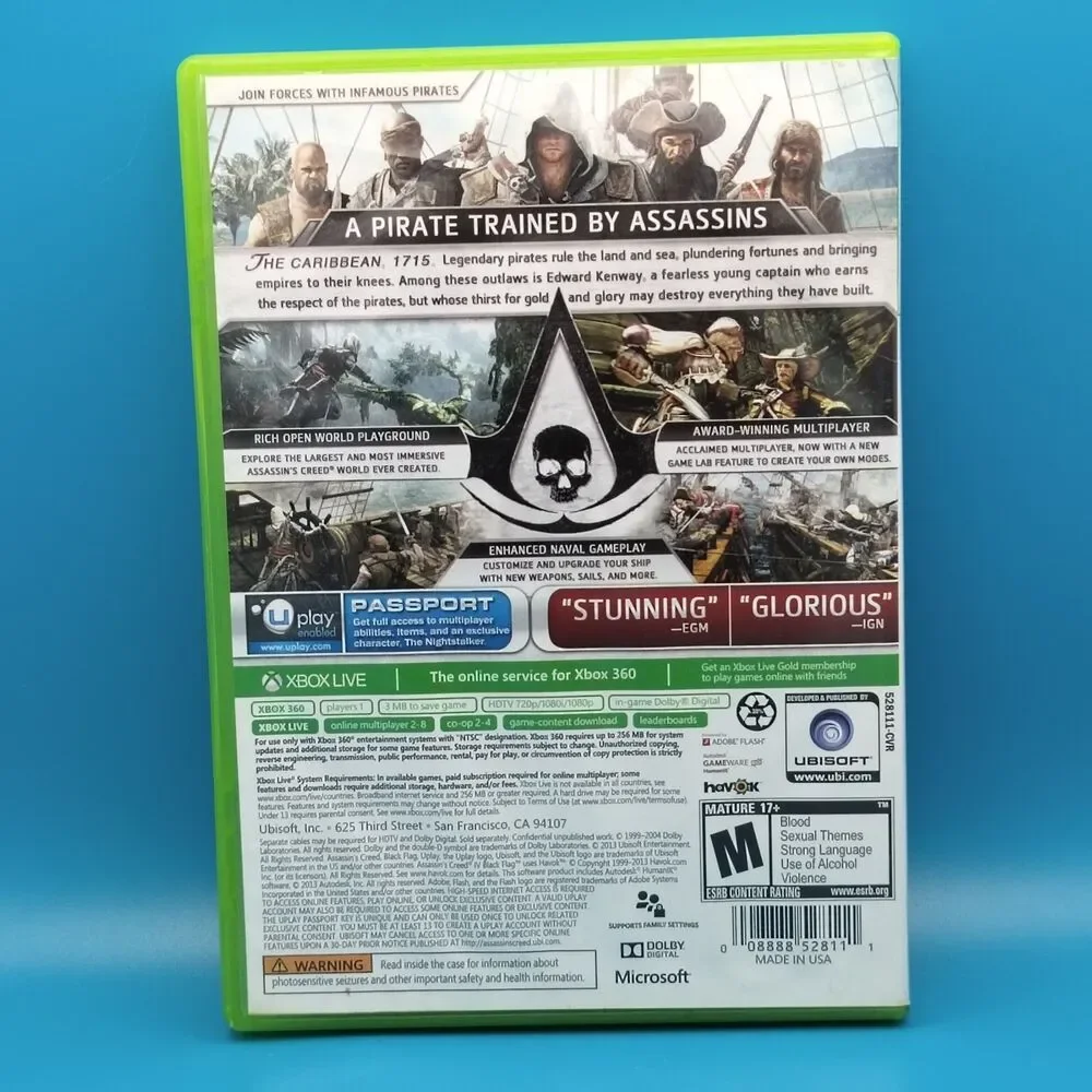 Assassin's Creed IV: Black Flag Microsoft Xbox 360 2013 Ubisoft 2 Discs Rated M